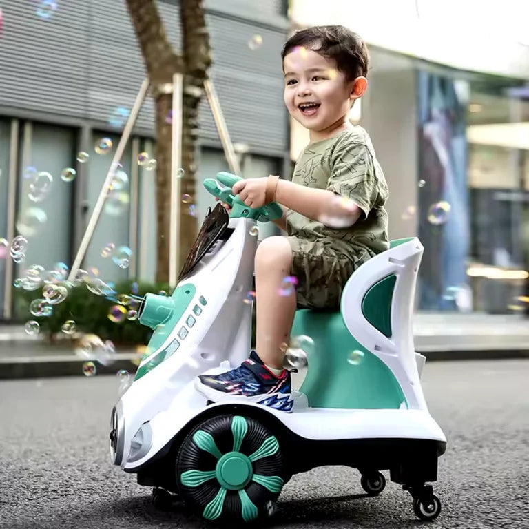 Carro Coche Eléctrico Lanza Burbujas Giro de 360°
